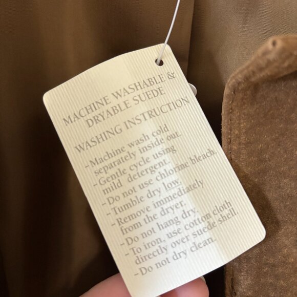 NWT Christopher & Banks Brown Machine Washable Suede Embroidered Jacket - Size M - Picture 8 of 9